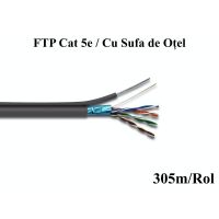 Cablu FTP CAT5 cu Sufa 8 Fire x 0.55mmý Rola 305M - Magelectrocon