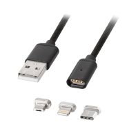 Cablu USB Magnetic Micro Usb Lightning 1m K&M - Magelectrocon
