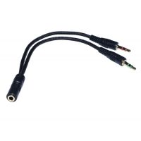 Cablu Audio Jack 3.5mm mama la 2 x Jack 3.5mm tata 20cm - Magelectrocon