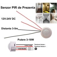 Senzor Pir 12-24V DC cu 4 Fire 25x20mm - Magelectrocon